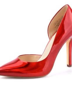 JENN ARDOR Stiletto High Heel Shoes for Women: Pointed, Closed Toe Classic Slip On Dress Pumps Burgundy Red