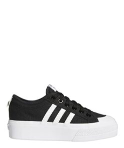 adidas Originals Women’s Nizza Platform, Black/White/White, 9