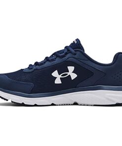 Under Armour Men’s Charged Assert 9, Academy Blue (400)/White, 12 X-Wide US