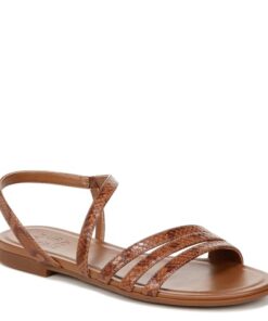 Naturalizer Womens Salma Strappy Flat Sandal Brown Snake 8.5 W