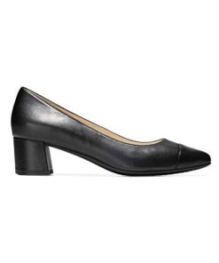 Cole Haan womens The Go-to Block Heel (45mm) Pump, Black Leather Wp, 8 US