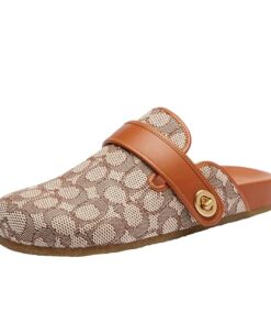 Coach Women’s Blake Signature Textile Jacquard Clog, Cocoa/Burnished Amber, 8