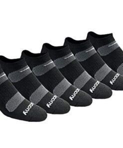 Saucony Men’s Multi-Pack Mesh Ventilating Comfort Fit Performance No-Show Socks, Black Basic (6 Pairs), Shoe Size: 6-9