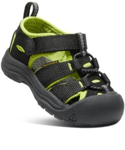 KEEN Newport H2 Closed Toe Water Sandals, Black/Lime Green, 4 US Unisex Big Kid