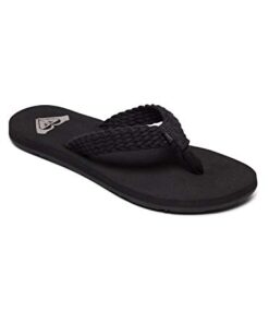 Roxy womens Porto Flip Flop Sandal, Black 20, 9 US