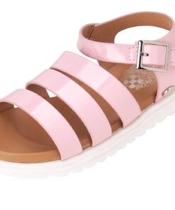 Vince Camuto Girls’ Sandals – Comfortable Platform Sandals, Hook and Loop Strap – Open Toe Sandals for Summer, Toddler/Girl, Size 2 Little Kid, Pink