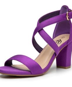 Trary White Purple Black Nude Heels for Women, Chunky Heels for Women, Strappy Sandals for Women, Open Toe Womens Heeled Sandals, Wedding Shoes for Bride, Comfortable High Heels, Homecoming Prom