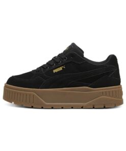 PUMA Women’s Karmen II Idol Sneaker, Suede Black Black Gold, 7