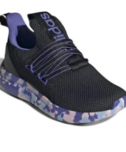 adidas Lite Racer Adapt 7.0 Sneaker, Black/Clear Pink/Cobalt Blue, 2 US Unisex Little Kid