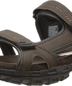 Skechers Men’s GARVER-Louden Fisherman Sandal, Brown, 14 Wide US