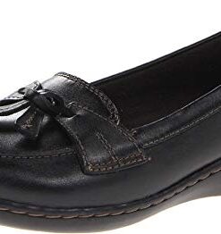 Clarks Women’s Ashland Bubble Slip-On Loafer, Black, 9