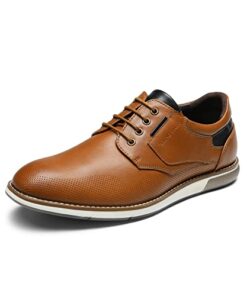 Bruno Marc Men’s Casual Dress Oxfords Shoes Business Formal Derby Sneakers,Brown,Size12W,SBOX2336MWIDE