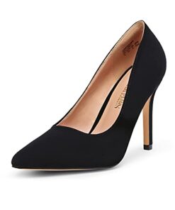 DREAM PAIRS Womens High Heel Pump Shoes, Black Nubuck – 7.5 (Heel Pump)