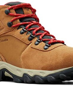 Columbia Men’s Newton Ridge Plus II Suede Waterproof Boot, Breathable with High-Traction Grip,elk/mountain red,13