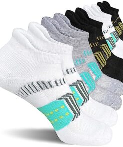 suaskk Womens Athletic Cushioned Anti-Blister Comfort Running Ankle Socks 5 Pairs