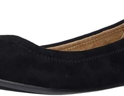 Amazon Essentials Women’s Belice Ballet Flat, Black Microsuede, 12 Wide