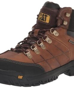 Cat Footwear Men’s Threshold Waterproof Steel Toe Work Boot, Real Brown, 9