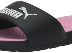 PUMA Womens Cool Cat 2.0 Slide Sandal, PUMA Womens Black-PUMA Womens White-Pale Pink, 9