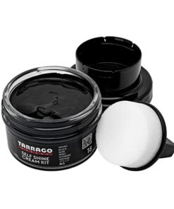 Tarrago Self Shine Shoe Polish with Applicator – Quick Shine Shoe Cream for Leather Boots and Shoes – 1.76 Fl. Oz – Black #18