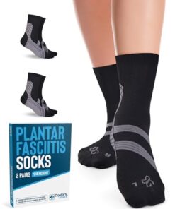 Doctor’s Select Plantar Fasciitis Socks – 2 Pairs | Compression Crew Socks for Women | Plantar Fasciitis Compression Socks | Arch Support Socks for Plantar Fasciitis Women | Black