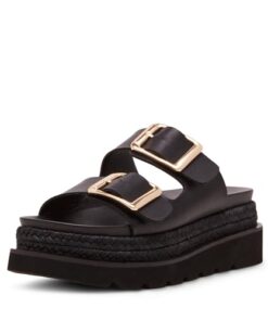 Madden Girl Women’s Mythicall Flat Sandal, Black Paris, 8.5