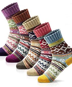 MORECOO Womens Socks Winter – Christmas Gifts for Women – Thick Wool Soft Warm Fuzzy Cozy Socks for Women