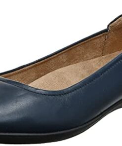 Naturalizer Womens Flexy Comfortable Slip On Round Toe Ballet Flats ,Navy Leather,8 M US