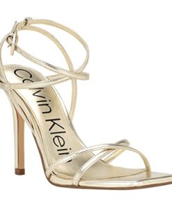 Calvin Klein Women’s Tegin Heeled Sandal, Gold, 7