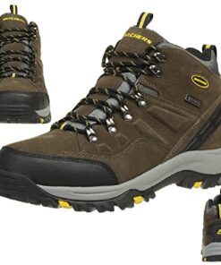 Skechers Men’s Relment Pelmo Hiking Boot, Khaki, 12 Wide