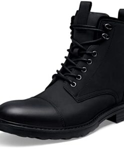 Vostey Mens Boots Motorcycle Casual Boots for Men Zipper Fashion Chukka Boots Mens(BMY8033A Black 10.5)