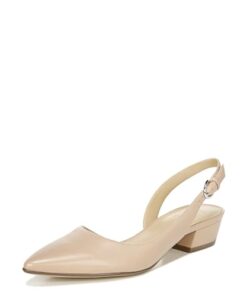 Naturalizer Womens Banks Slingback Low Heel Pointed Toe Pumps,Crème Brulee Beige Leather,8