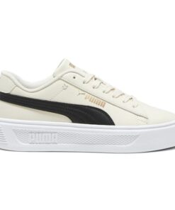 PUMA Women’s Smash Platform V3 Sneaker, Alpine Snow Black Gold White, 8