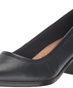 Clarks Women’s Emily2 Ruby Pump, Navy Leather, 7.5