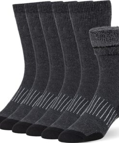 Buttons & Pleats Wool Socks for Men & Women Winter Warm Cozy Thermal Merino Boot Hiking Sock ML