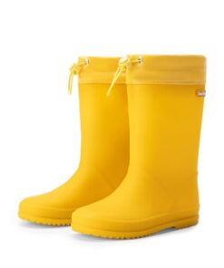 DREAM PAIRS Kids Rain Boots Boys Girls Lightweight Boots Waterproof Easy-on Outdoor Playing Rain Boot Unisex-Child,Size 4 Big Kid,Yellow,SDRB2401K