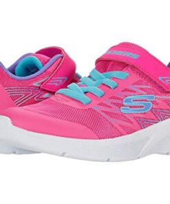 Skechers Girls Microspec-Bold Delight Sneaker, Hot Pink, 11 Little Kid