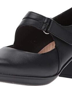 Clarks Women’s Emslie Lulin Dress Pump, Black Leather, 7