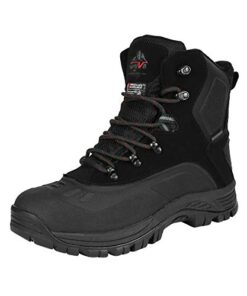 NORTIV 8 Men’s 180411 Black Insulated Waterproof Construction Hiking Winter Snow Boots Size 10 M US