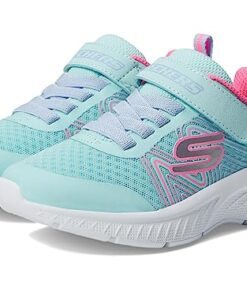 Skechers Microspec Plus-Swirl Sweet Sneaker, Aqua/Pink, 11 US Unisex Little Kid