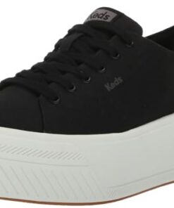 Keds Womens Skyler Lace Up Sneaker, Black Canvas, 7 US