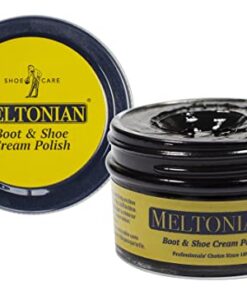 Meltonian Cream | Black 002 | Quality Shoe Polish for Leather | Use on Boots, Shoes, Purses, Furniture | Cream Based Shoe Polish | Leather Conditioner | 1.7 OZ Jar