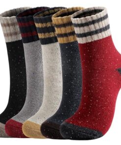 5 Pairs Wool Socks for Women – Comfortable and Warm Womens Wool Socks, Wool Socks Women, Classic Women’s Winter Socks, Super Soft Crew Socks for Women, Thick Knit Cabin Cozy Wool Socks Gifts For Women