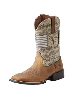 Ariat Mens Sport Patriot Western Boot Distressed Brown/Sage Camo Print 10