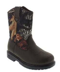 Deer Stags boys Tour Pull-on boots, Camouflage/Brown, 6.5 Big Kid US