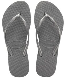 Havaianas Women’s Slim Flip Flops Sandals – Steel Grey, 7/8