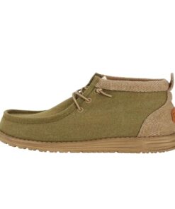 Hey Dude Men’s Wally Mid Salt N Stone Dusty Olive/Tan Size 10 | Men’s Shoes | Men Slip-on Loafers | Comfortable & Light-Weight