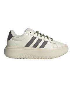 adidas Women’s Grand Court Platform Sneaker, Off White/Charcoal/Wonder White, 7.5