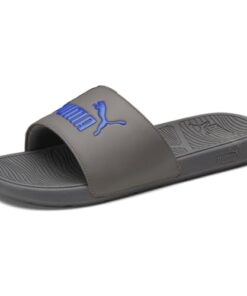 PUMA Men’s Cool Cat 2.0 Slide Sandal, Charcoal Gray-Royal Sapphire, 11