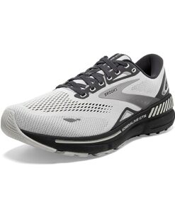 Brooks Men’s Adrenaline GTS 23 Supportive Running Shoe – Oyster/Ebony/Alloy – 12 Wide