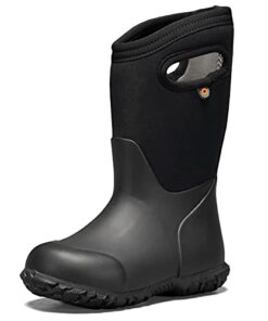 Bogs York Boys and Girls Waterproof Insulated Rubber and Neoprene Winter Rain Boot, Solid Black, 6 US Unisex Big Kid